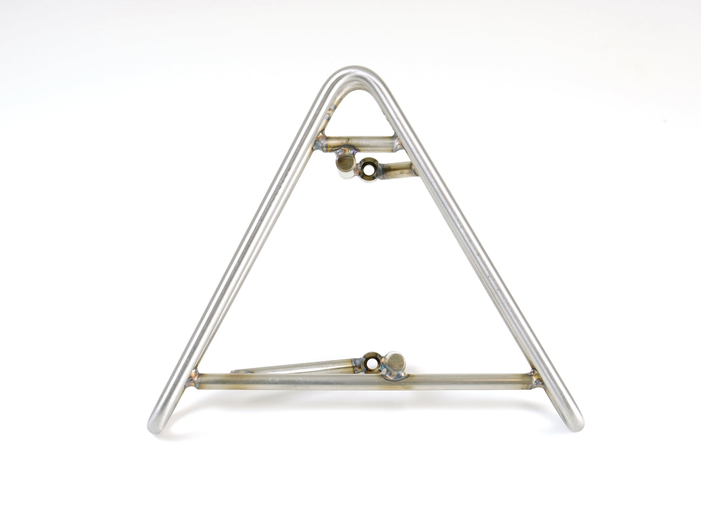Edward Richie Motorcycle Skateboard rack in stainless steel front view unmounted