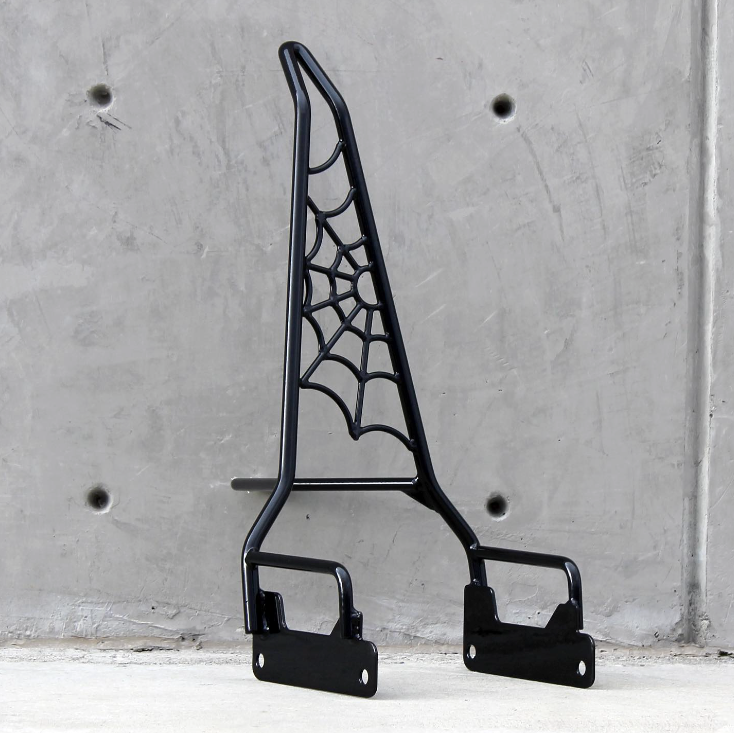 custom made spider web sissy bar