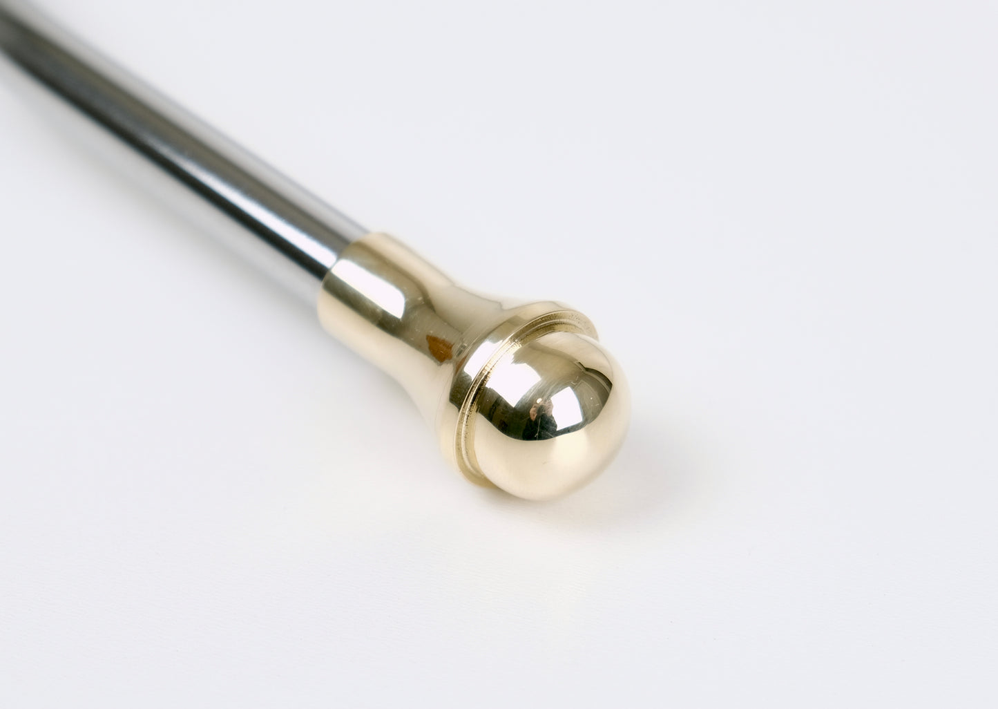 Edward Richie brass jokey shift knob on a shifter from the top