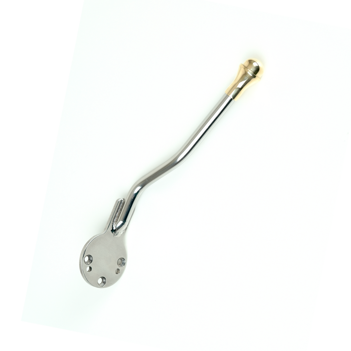 Stainless jockey shift lever with brass handle