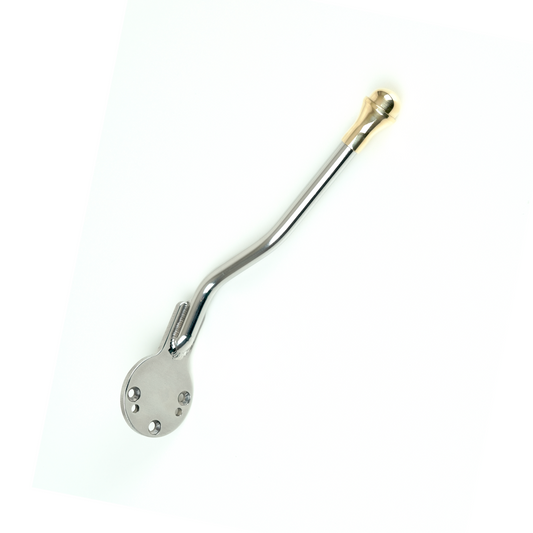Stainless jockey shift lever with brass handle