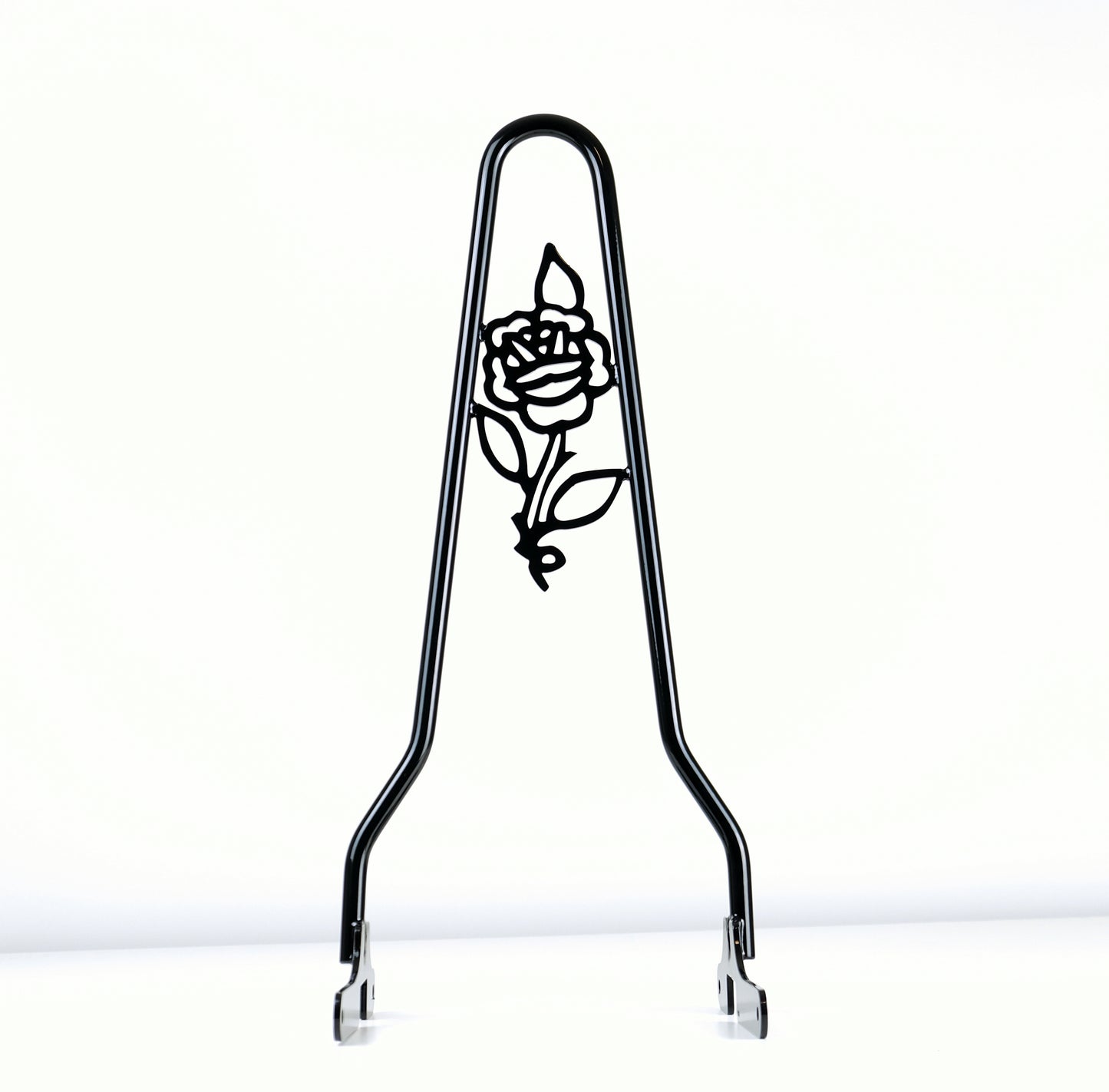 edward richie black rose sissy bar white back front view