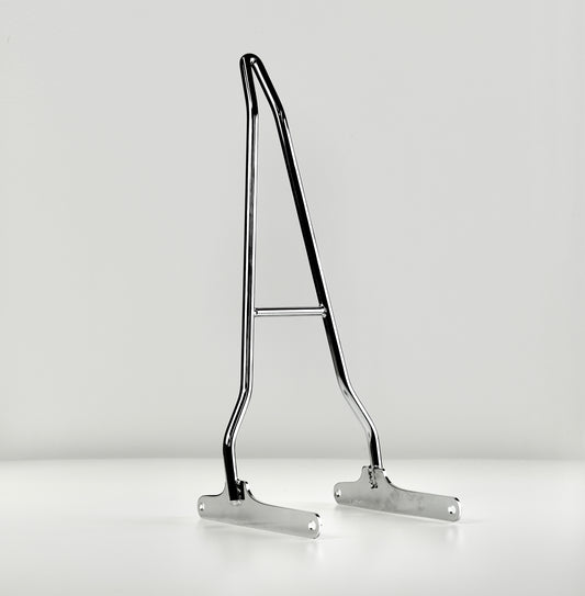 angled view of edward richie chrome pointed sissy bar