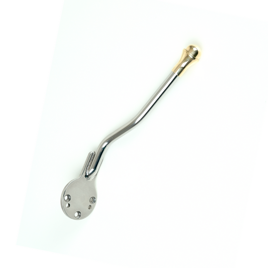Stainless jockey shift lever with brass handle 